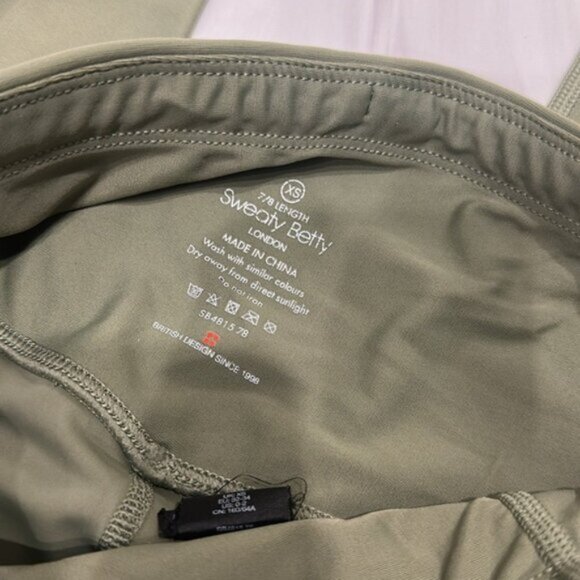 Sweaty Betty Women's Olive Green High Shine 7/8 Length Leggings Size XS - Picture 3 of 5